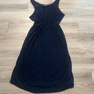 Navy blue knit tank maxi dress